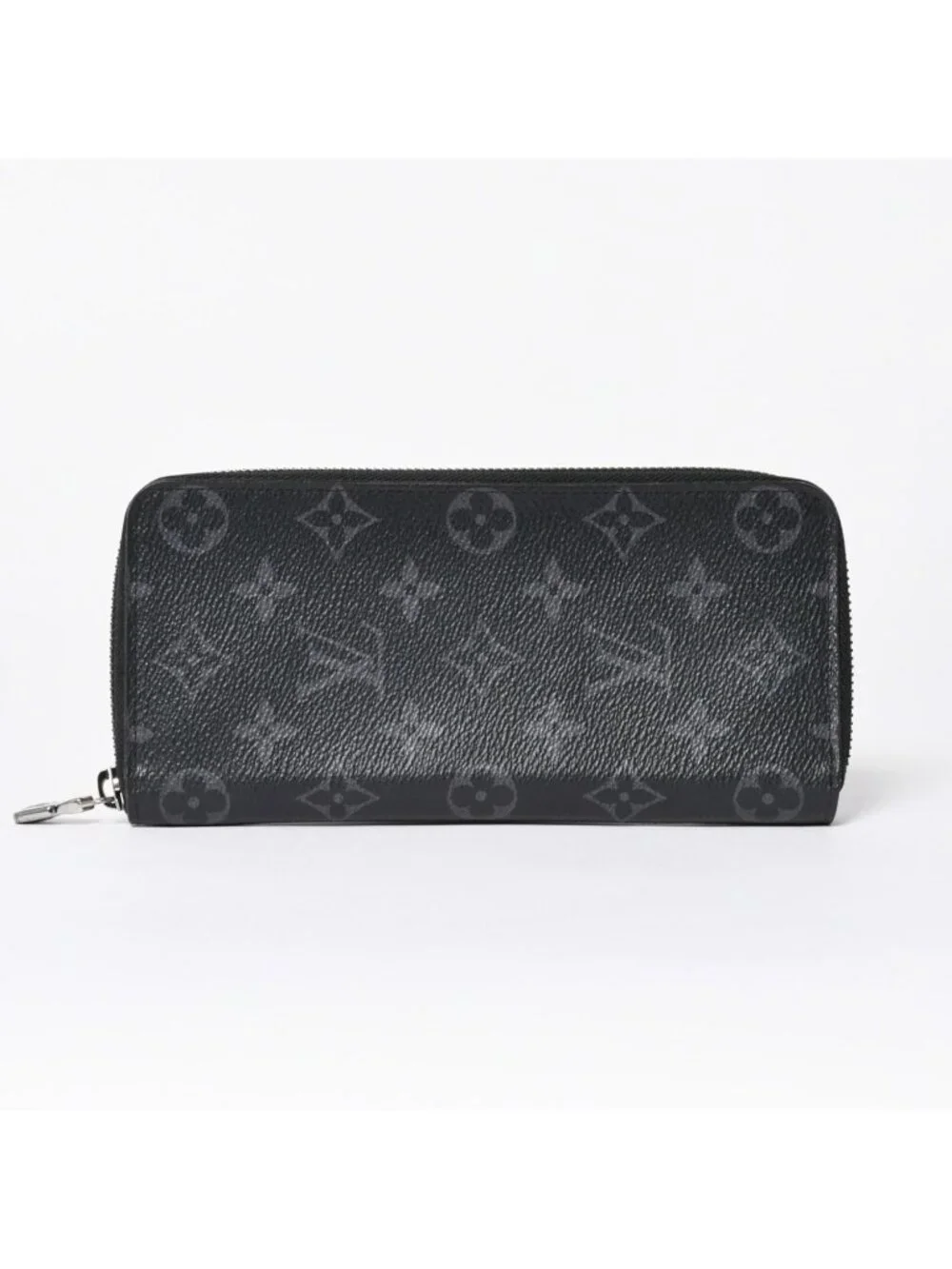 Louis Vuitton Zippy Wallet Vertical Monogram Eclipse Canvas Black Silver